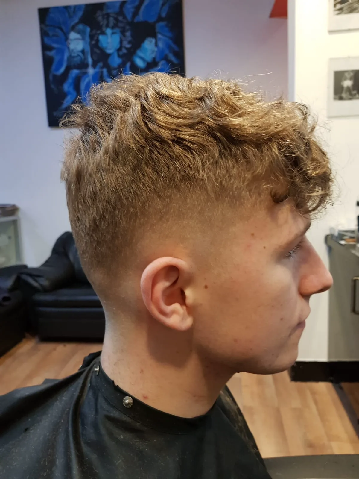 Finished fade cut showing sharp blend and detail work